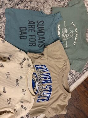 Carter's Short-Sleeve Tees - Teal, Sage Green, Tan & Cream
